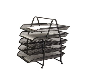 Zestaw na dokumenty z 5 szufladami 275 x 350 x 375mm Q-CONNECT OFFICE SET metalowa siatka kol. czarny [KF18474]