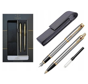 Zestaw pióro wieczne + długopis PARKER IM Core Brushed GT kol. srebrny pudełko kartonowe [S0821180]