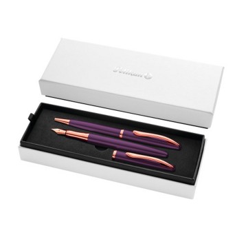 Zestaw pióro wieczne + długopis PELIKAN JAZZ NOBLE ELEGANCE Viola kol. fioletowy pudełko prezentowe [400198411]