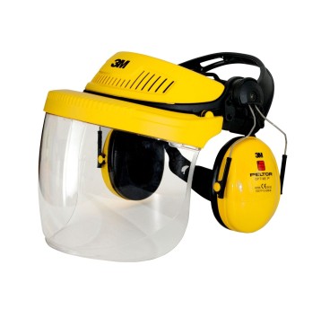 Zestaw przemysłowy przeciwhałasowy + ochrona twarzy nagłowny 3M G500 Optime I G500V5F11H51-GU 26dB kol. żółty osłona 5F11 oraz nauszniki 1 szt. [45364]