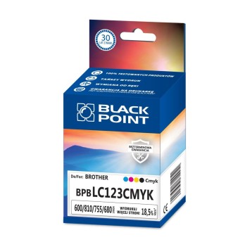 Zestaw tuszy BLACK POINT BPBLC123CMYK do Brother LC-123 C/M/Y/K pak 4 szt.