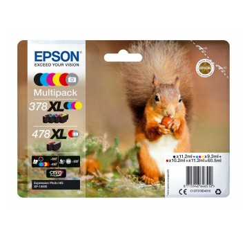 Zestaw tuszy EPSON C13T379D4010 / 378XL + 478XL C/M/Y/K/R/G (4 x 378XL + 2 x 478XL) pak 6 szt.