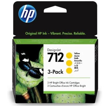 Zestaw tuszy HP 3ED79A / 712 yellow 3 x 29ml (3 x 3ED69A / 712) pak 3 szt.