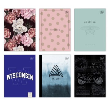 Zeszyt A4 linia 60 kartek INTERDRUK okładka miękka mix kolorów [ZEA460]