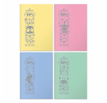 Zeszyt A5 kratka 32 kartki HERLITZ PASTEL COLORS ECO okładka miękka PP op. 5 szt. [400198031]