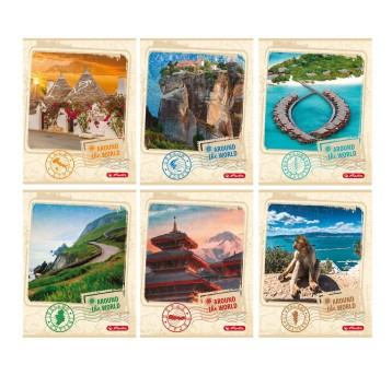 Zeszyt A5 kratka 60 kartek HERLITZ Around the World okładka miękka [9577347]