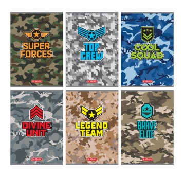 Zeszyt A5 linia podwójna 16 kartek HERLITZ Military okładka miękka [9582925]