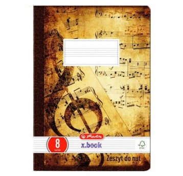 Zeszyt A5 pięciolinia 8 kartek HERLITZ X.BOOK okładka miękka do nut [0003321403]