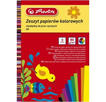 Zeszyt papierów kolorowych A5 HERLITZ 10 arkuszy [400201865]