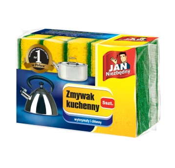 Zmywak kuchenny JAN NIEZBĘDNY kol. żółto-zielony gąbka 5 szt. [8571009372]