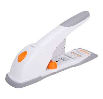 Zszywacz uniwersalny DELI do 80 kartek metal / tworzywo kol. biało-szary bezwysiłkowy [E0487]