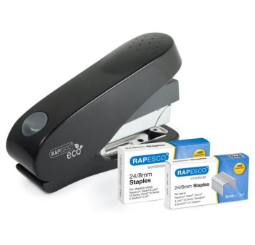 Zszywacz uniwersalny RAPESCO LUNA Eco Less Effort do 50 kartek metal / tworzywo kol. czarny [1466]