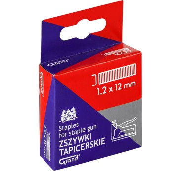 Zszywki 1,2/12mm do zszywacza tapicerskiego/takera GRAND kol. srebrny 1000 szt. [110-1707]