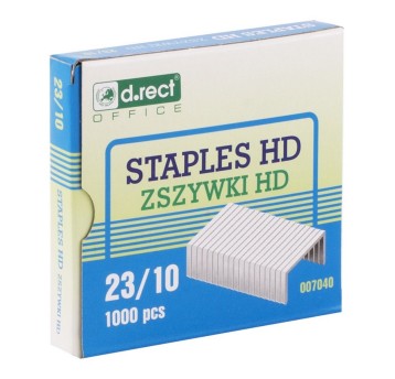 Zszywki 23/10 uniwersalne D.RECT 70 kartek kol. srebrny 1000 szt. [007040]