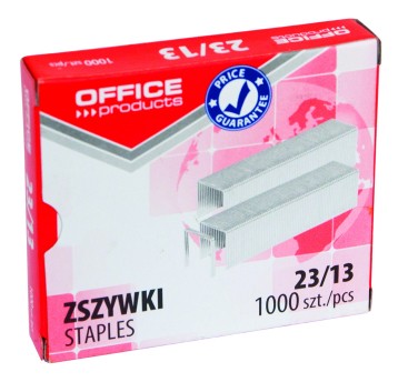 Zszywki 23/13 uniwersalne OFFICE PRODUCTS 100 kartek kol. srebrny 1000 szt. [18072349-19]