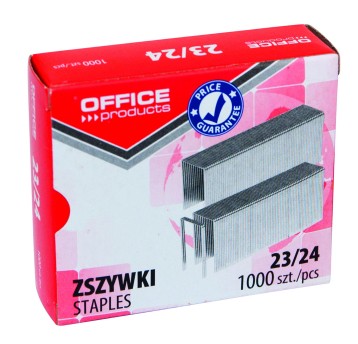 Zszywki 23/24 uniwersalne OFFICE PRODUCTS 210 kartek kol. srebrny 1000 szt. [18072399-19]
