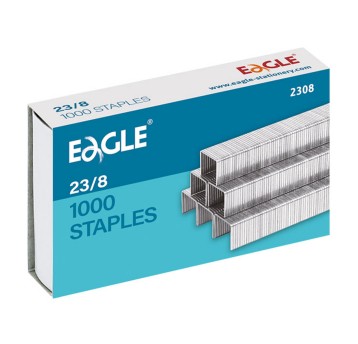 Zszywki 23/8 uniwersalne EAGLE 40 kartek kol. srebrny 1000 szt. [110-1325]