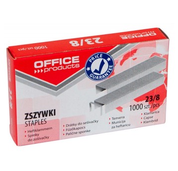Zszywki 23/8 uniwersalne OFFICE PRODUCTS 50 kartek kol. srebrny 1000 szt. [18072329-19]