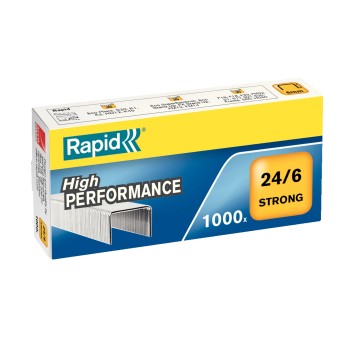 Zszywki 24/6 mocne RAPID Strong 30 kartek kol. srebrny 1000 szt. [24855800]