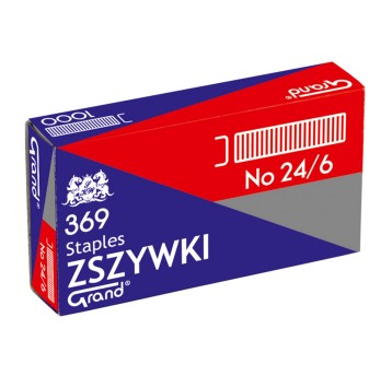 Zszywki 24/6 uniwersalne GRAND 30 kartek kol. srebrny 1000 szt. [110-1388]