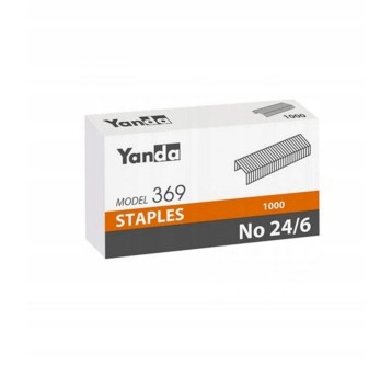 Zszywki 24/6 uniwersalne YANDA 30 kartek kol. srebrny 1000 szt. [110-1648]