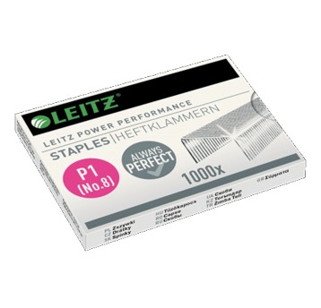 Zszywki 8 super mocne LEITZ Power Performance 15 kartek kol. srebrny 1000 szt. [55780000]